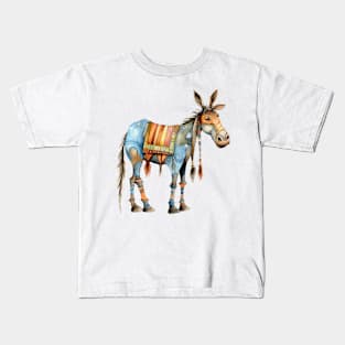 Whimsical Cute Multicolored Donkey Kids T-Shirt